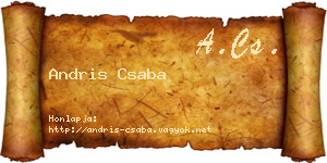 Andris Csaba névjegykártya