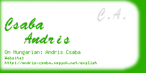 csaba andris business card